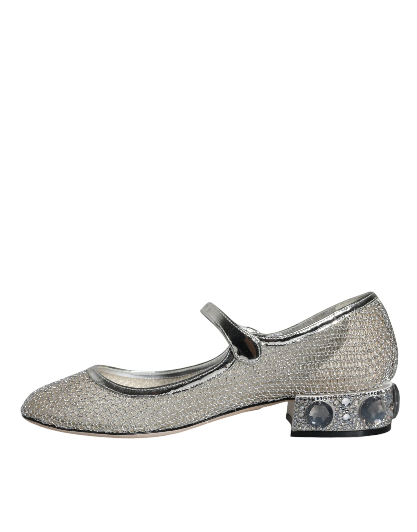 Dolce & Gabbana Silver Mesh Crystal Mary Jane Pumps Shoes EU36.5 / US6.5