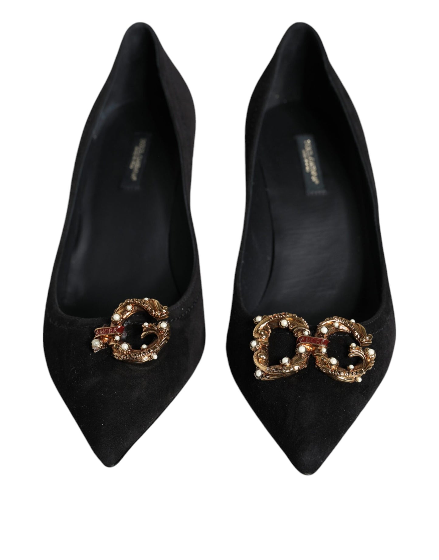 Dolce & Gabbana Black Amore Suede Bellucci Heels Pumps Shoes EU38.5 / US8.5