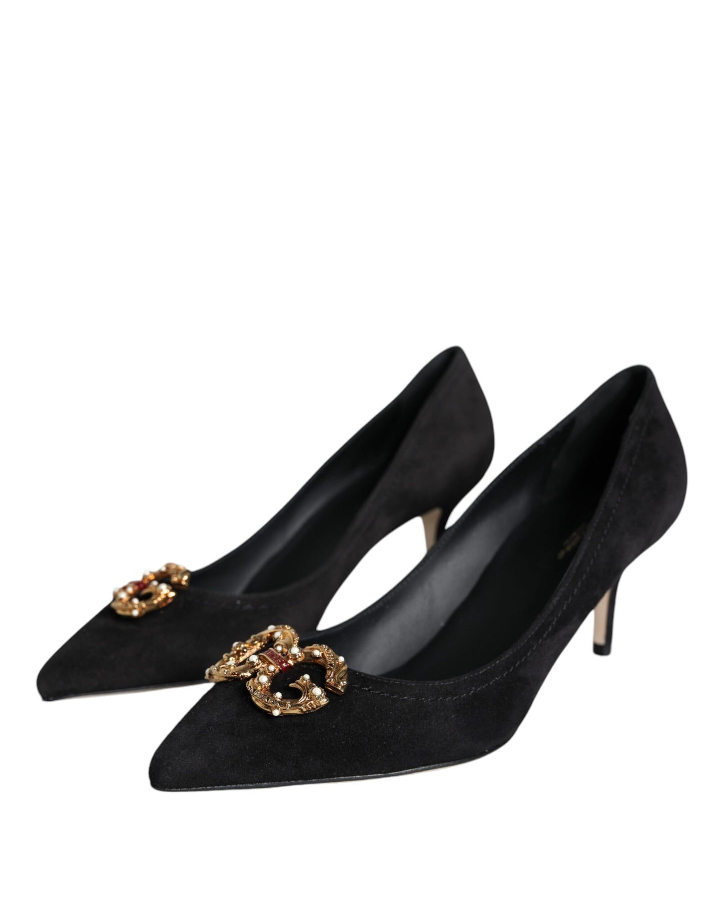 Dolce & Gabbana Black Amore Suede Bellucci Heels Pumps Shoes EU38.5 / US8.5