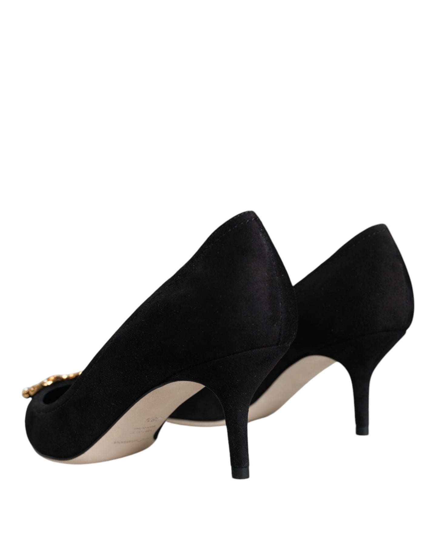 Dolce & Gabbana Black Amore Suede Bellucci Heels Pumps Shoes EU38.5 / US8.5