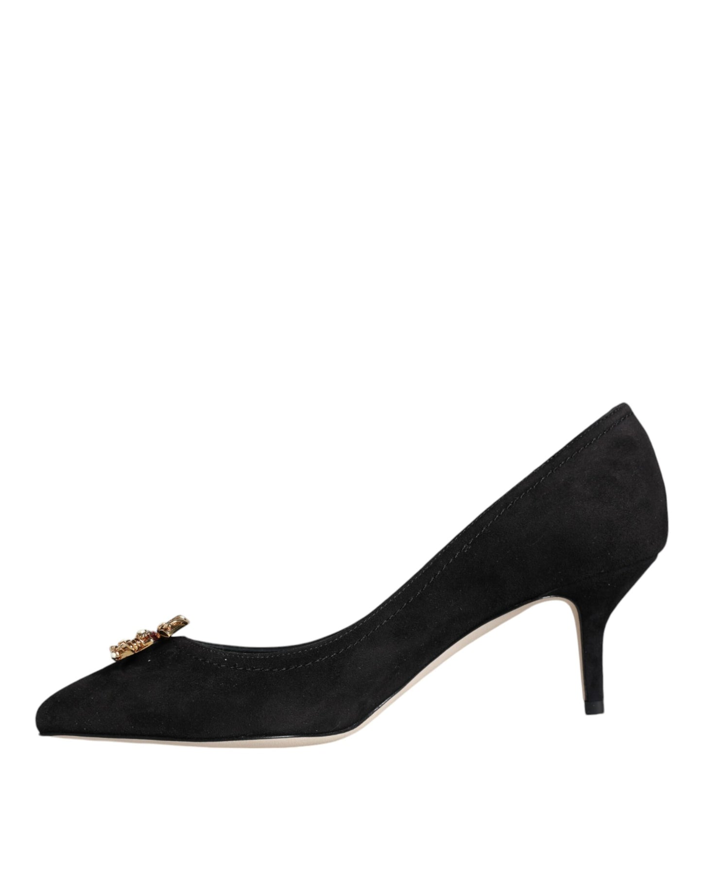 Dolce & Gabbana Black Amore Suede Bellucci Heels Pumps Shoes EU38.5 / US8.5