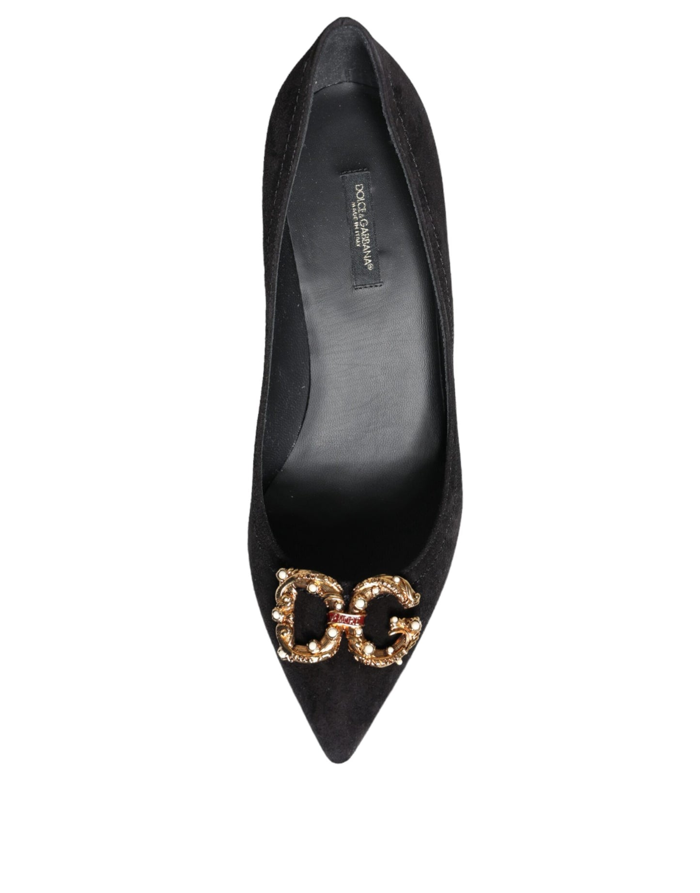 Dolce & Gabbana Black Amore Suede Bellucci Heels Pumps Shoes EU38.5 / US8.5