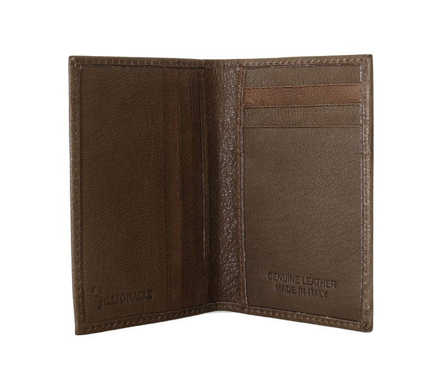 Billionaire Italian Couture Elegant Leather Men's Wallet in Brown