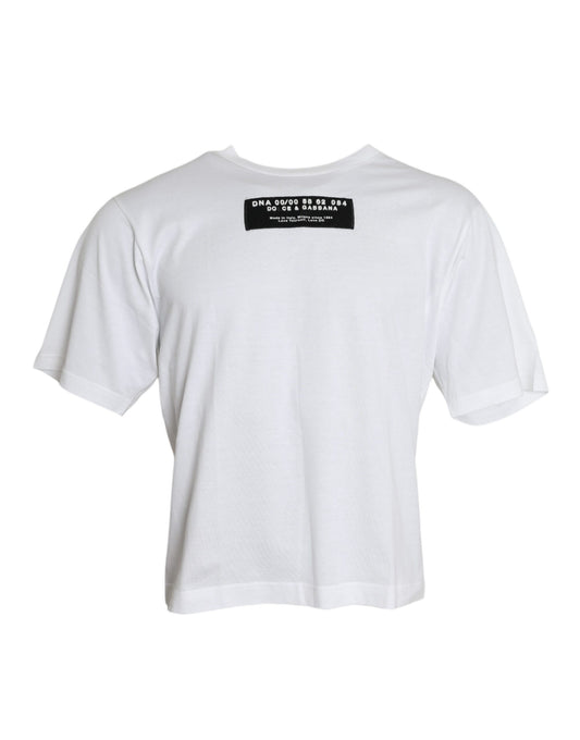 Dolce & Gabbana White Cotton Short Sleeve Crewneck T-shirt IT46 / M