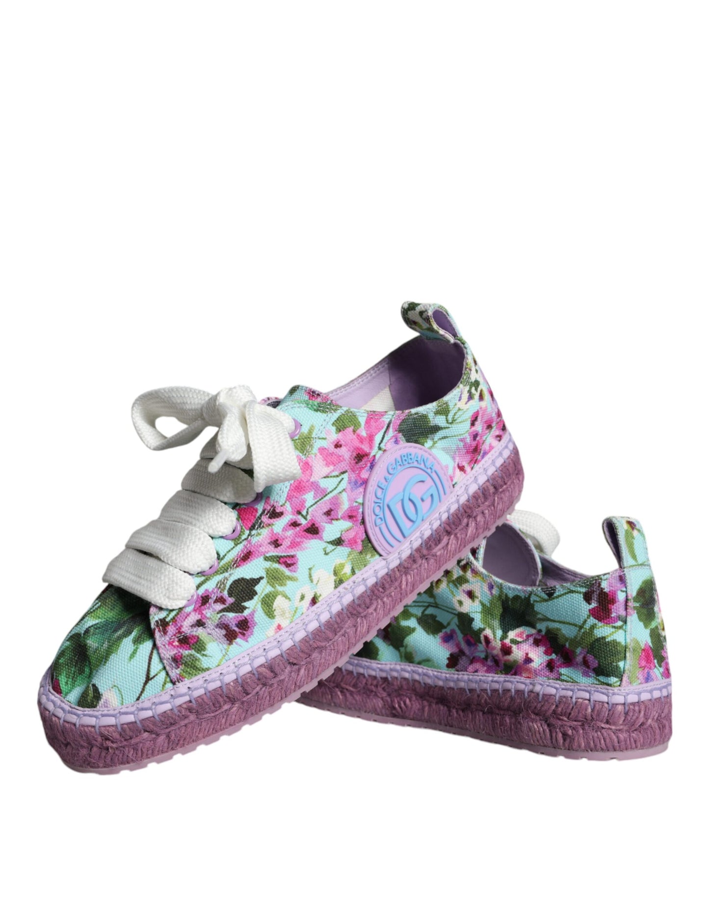 Dolce & Gabbana Multicolor Canvas Floral Espadrilles Sneakers Shoes EU36 / US6