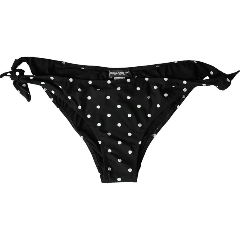 Dolce & Gabbana Black Polka Dot Swimwear Beachwear Bottom Bikini IT4 / L