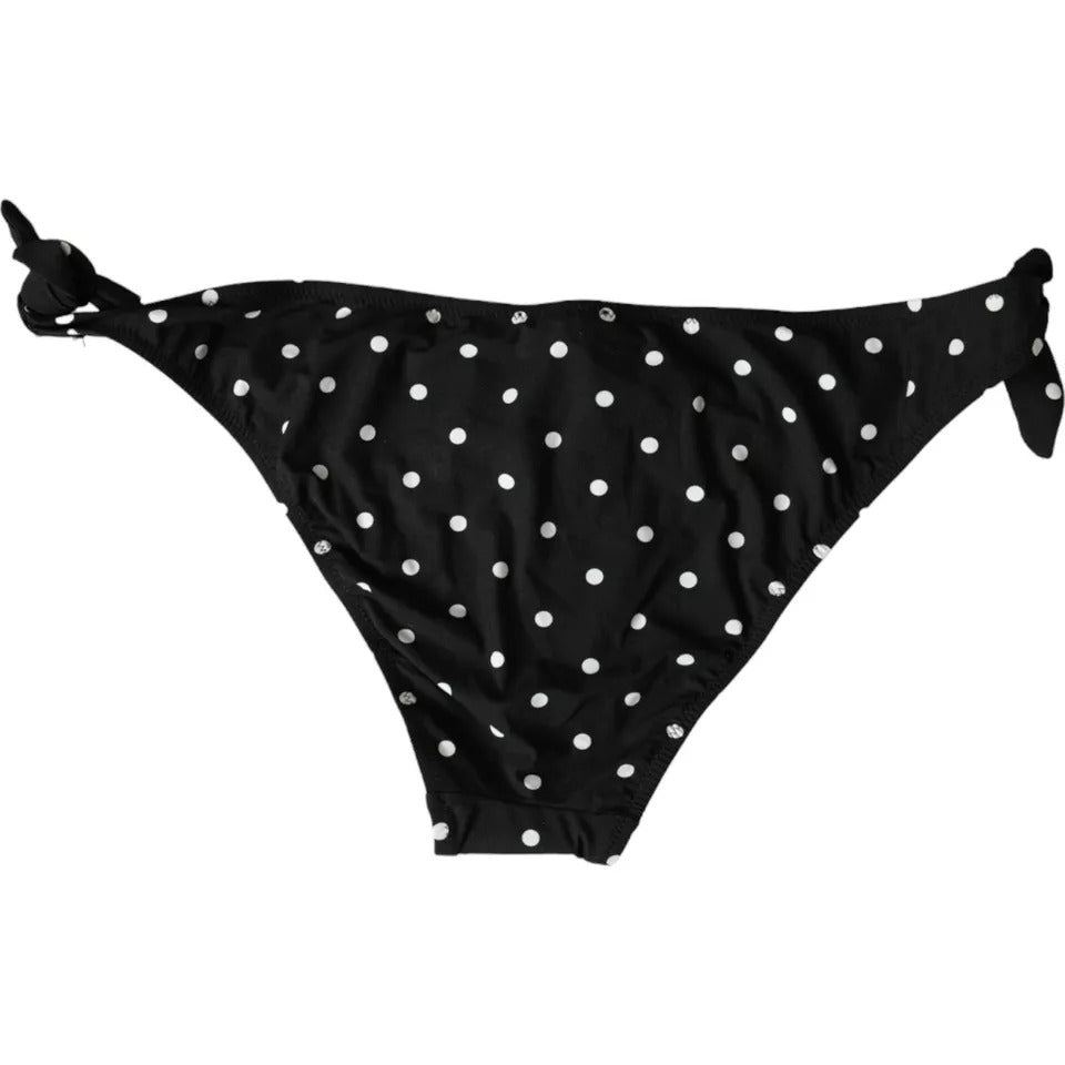 Dolce & Gabbana Black Polka Dot Swimwear Beachwear Bottom Bikini IT4 / L