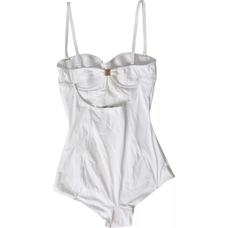 Dolce & Gabbana White Swimsuit One Piece Women Beachwear Bikini IT4 / L