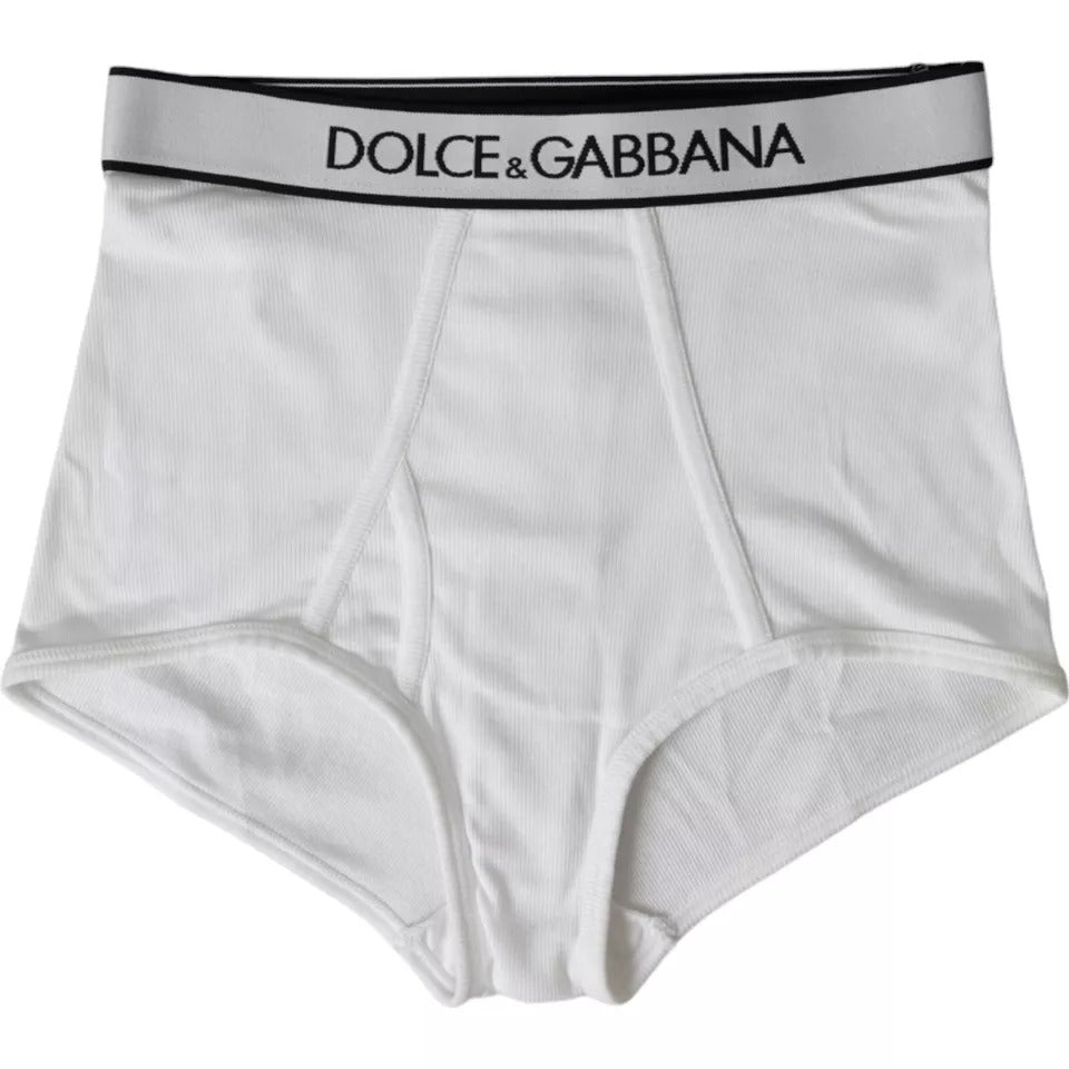 Dolce & Gabbana White Cotton Stretch Branded Logo Underwear IT2 / S