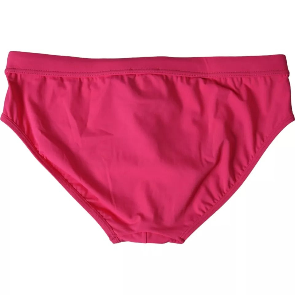 Dolce & Gabbana Pink Nylon DG Logo Beachwear Brief Swimwear Men IT4 / S