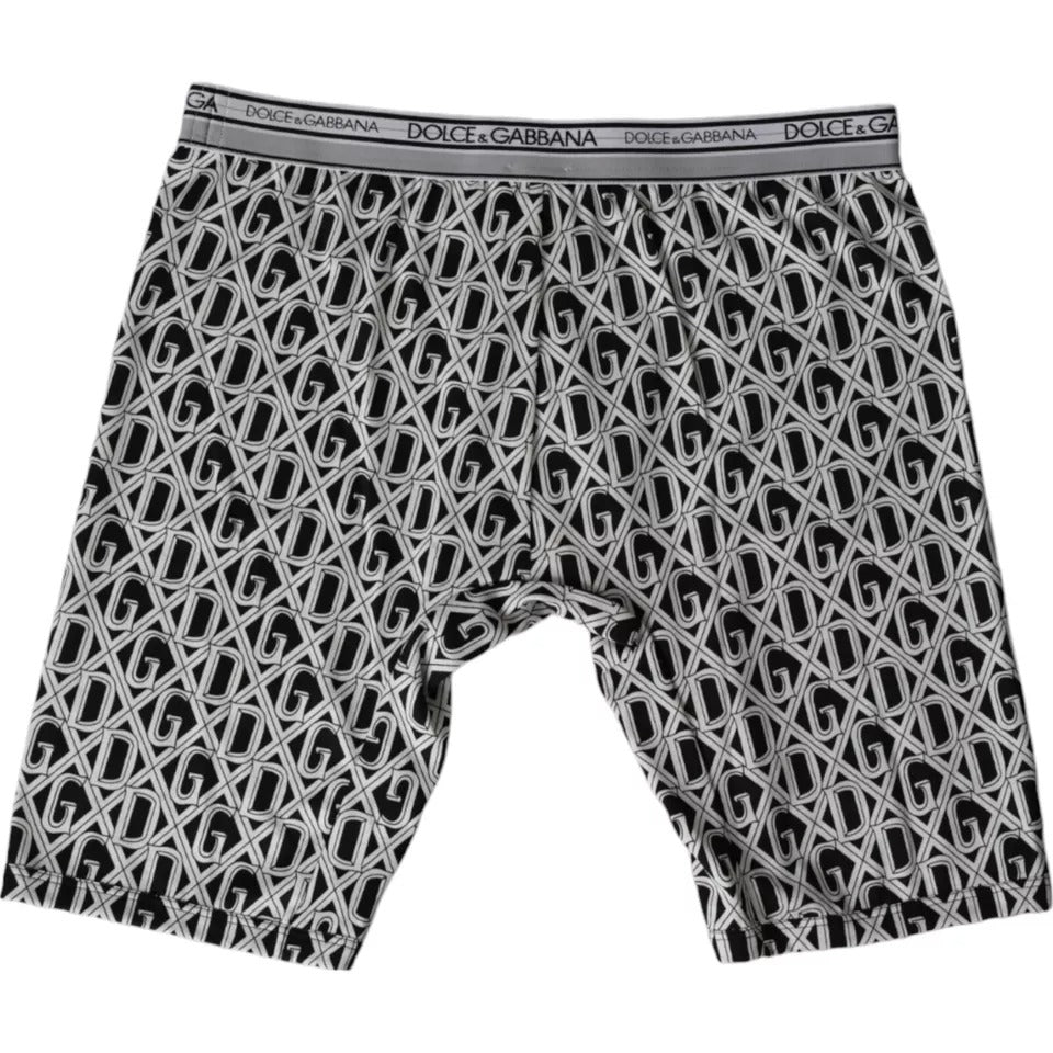 Dolce & Gabbana Black White DG Logo Cotton Stretch Cycling Underwear Men IT4 / S