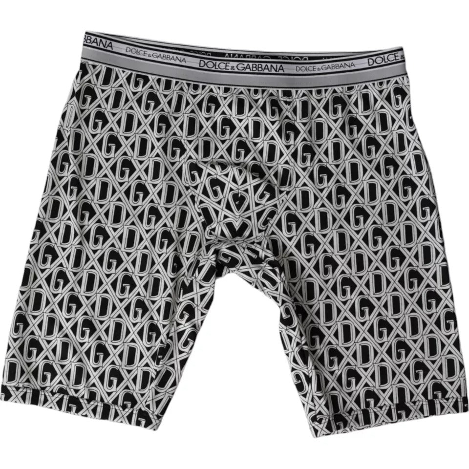 Dolce & Gabbana Black White DG Logo Cotton Stretch Cycling Underwear Men IT4 / S