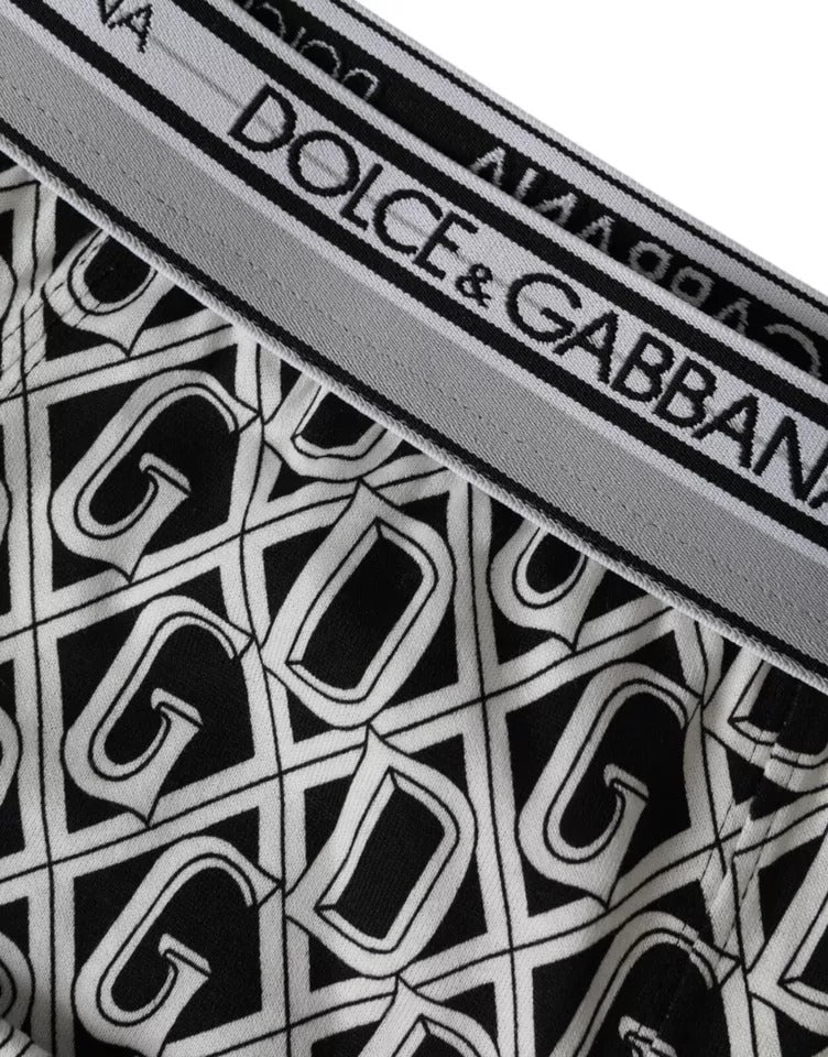 Dolce & Gabbana Black White DG Logo Cotton Stretch Cycling Underwear Men IT4 / S