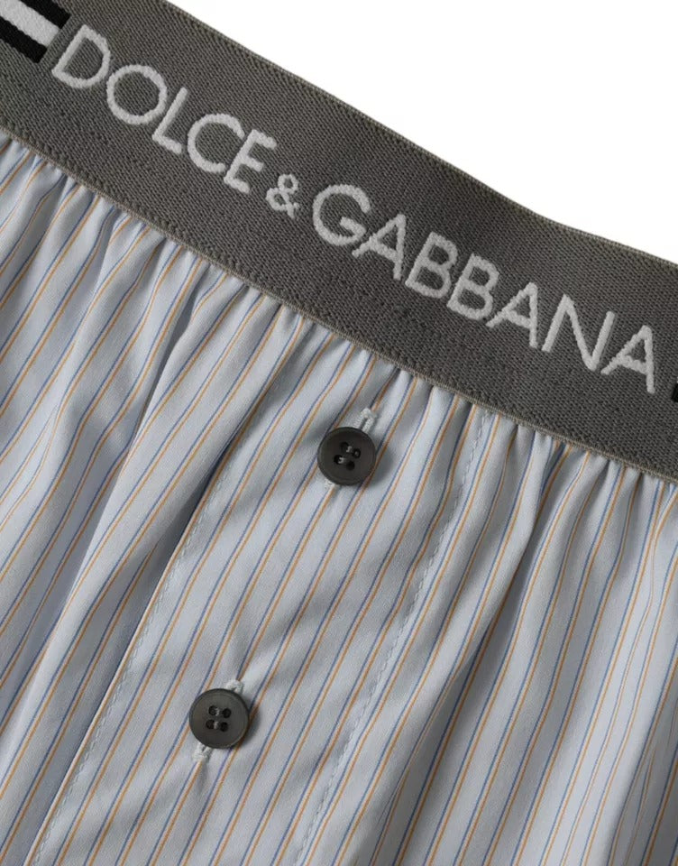 Dolce & Gabbana Gray Stripes Cotton Blend Boxer Shorts Underwear IT4 / S