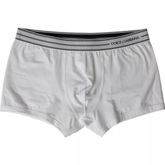 Dolce & Gabbana White Cotton Blend Regular Boxer Shorts Underwear IT4 / S