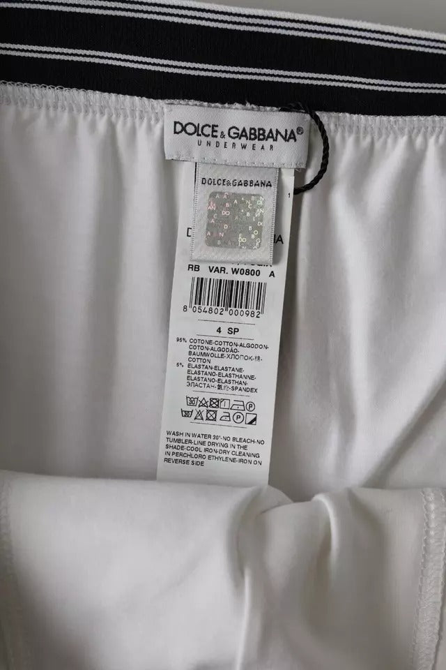 Dolce & Gabbana White Cotton Blend Regular Boxer Shorts Underwear IT4 / S