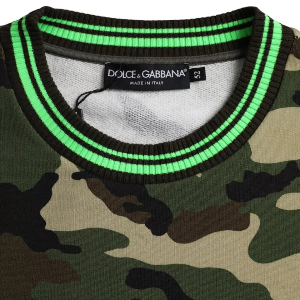 Dolce & Gabbana Multicolor Camouflage Sweatshirt Sweater IT52 / XL