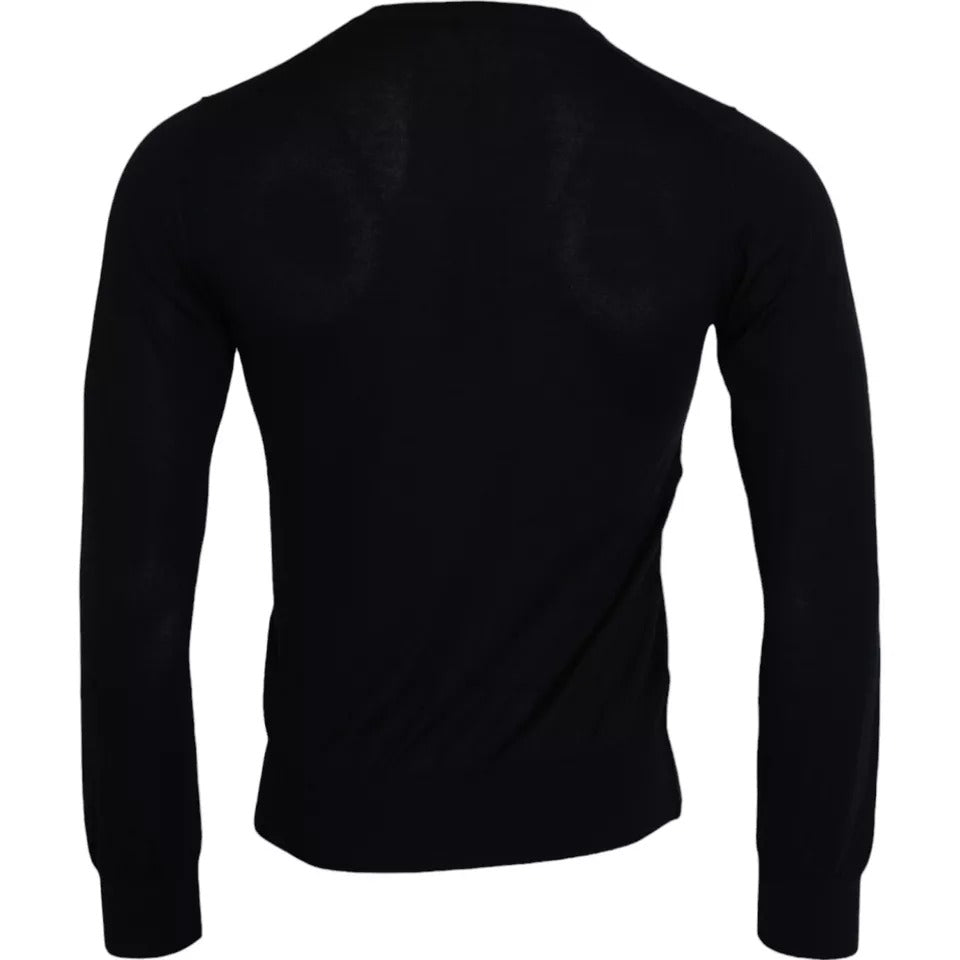 Dolce & Gabbana Black Cashmere Crew Neck Pullover Sweater IT44 / XS