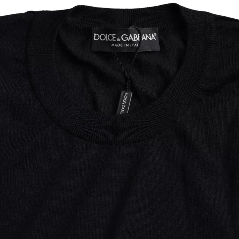 Dolce & Gabbana Black Cashmere Crew Neck Pullover Sweater IT44 / XS