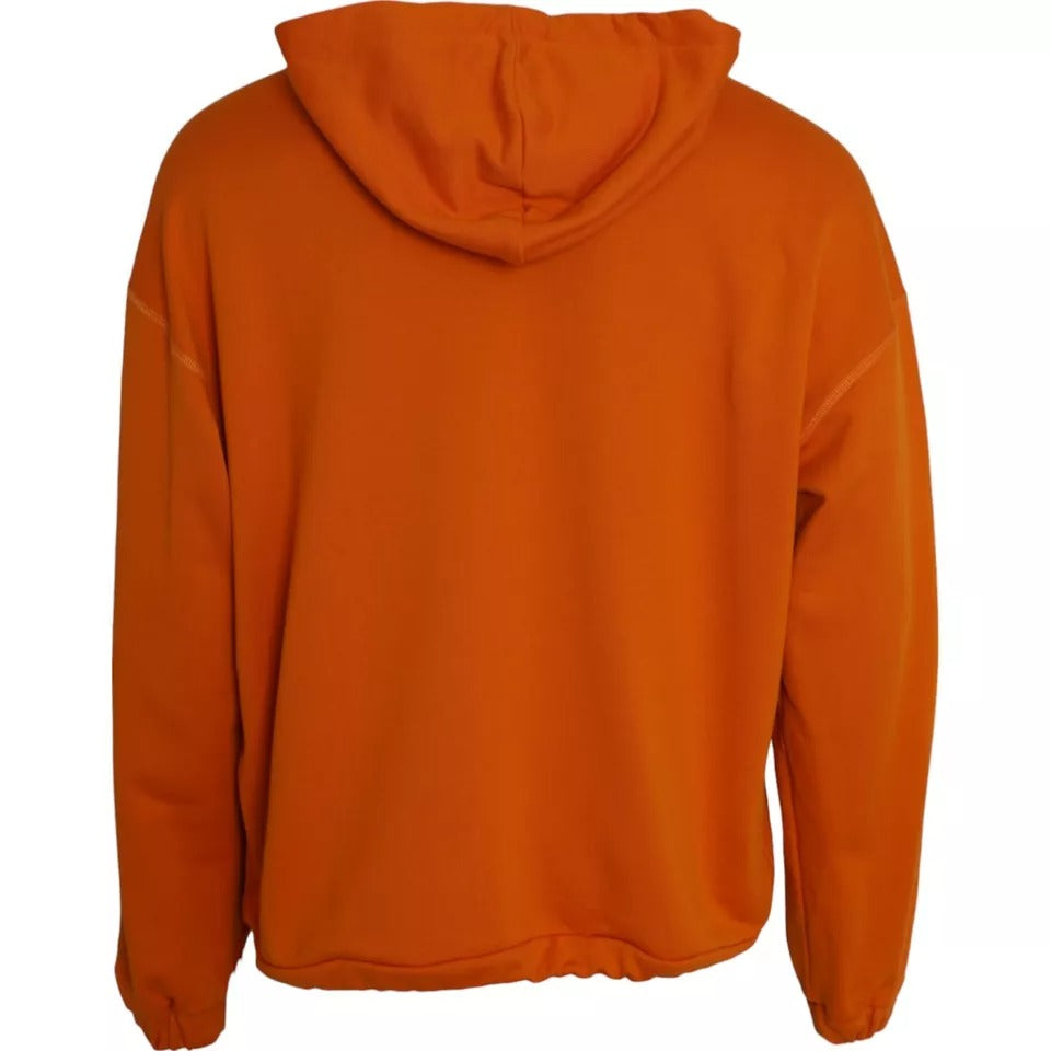 Dolce & Gabbana Orange Hooded Pullover Sweatshirt Sweater IT48 / M