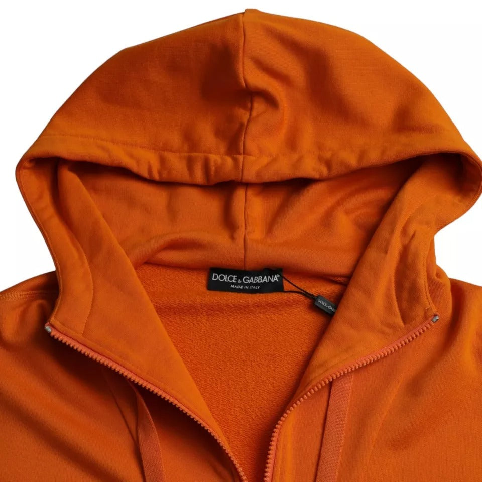 Dolce & Gabbana Orange Hooded Pullover Sweatshirt Sweater IT48 / M