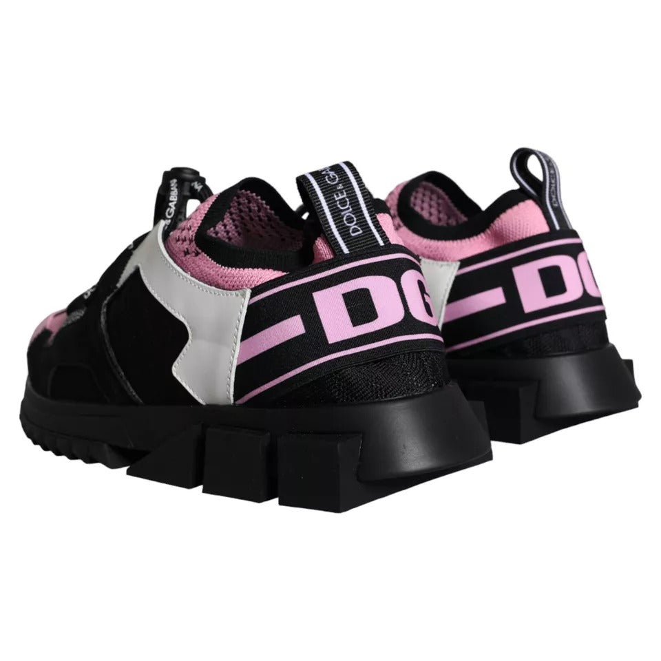 Dolce & Gabbana Black Pink Mesh Sorrento Trekking Sneakers Shoes EU37 / US6.5