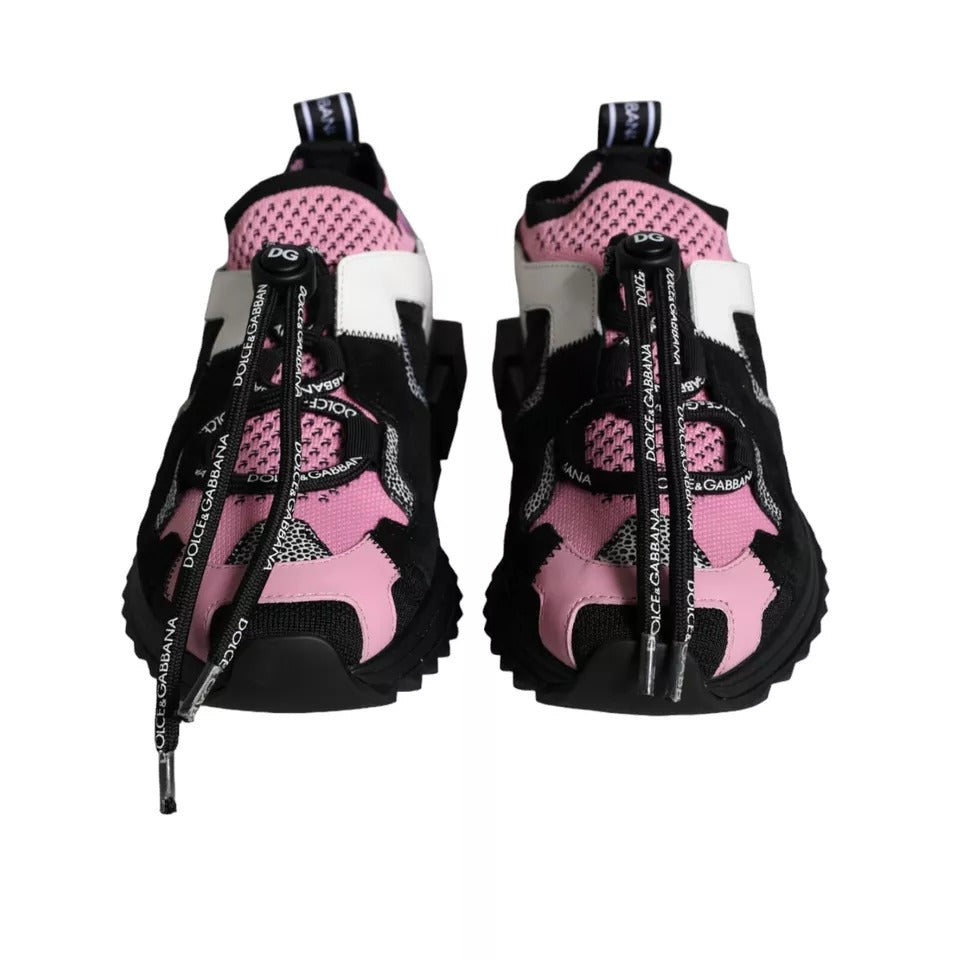 Dolce & Gabbana Black Pink Mesh Sorrento Trekking Sneakers Shoes EU37 / US6.5