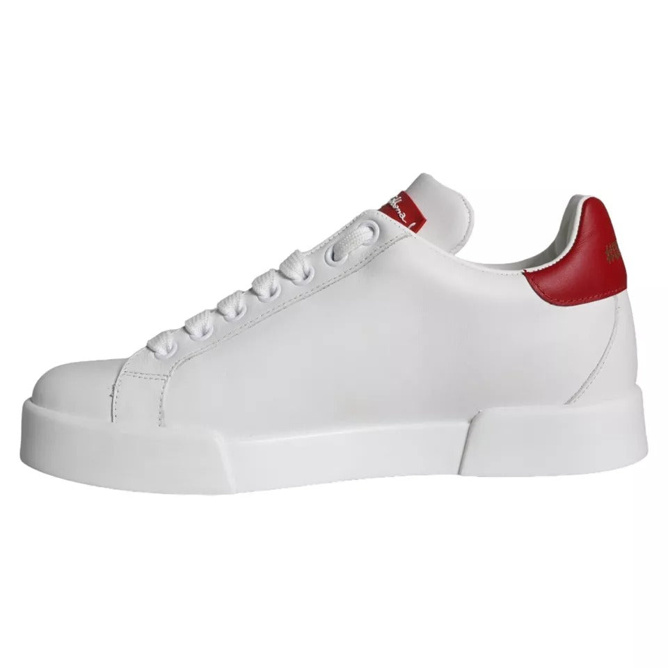 Dolce & Gabbana White Patch Calfskin Nappa Portofino Sneakers Shoes EU35 / US4.5