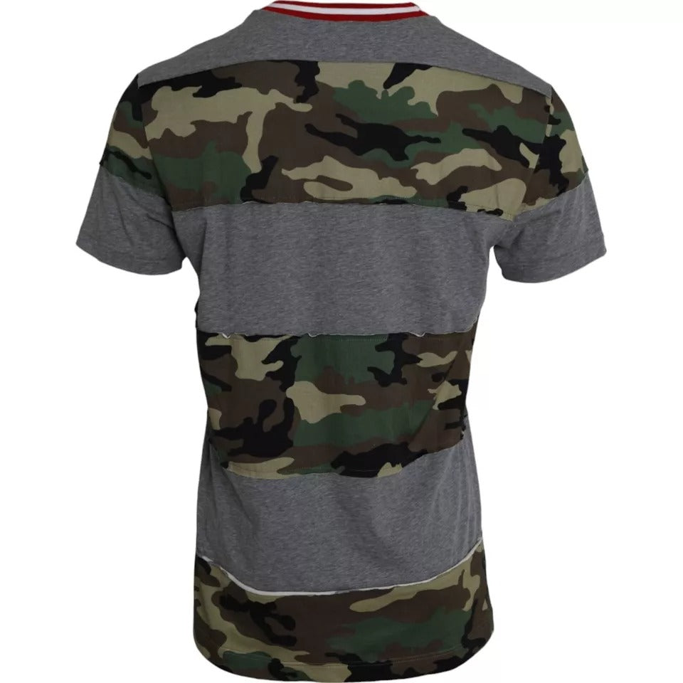 Dolce & Gabbana Multicolor Camouflage Cotton Crew Neck Men T-shirt IT50 / L