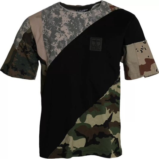 Dolce & Gabbana Multicolor Camouflage Cotton Round Neck Men T-shirt IT46 / S