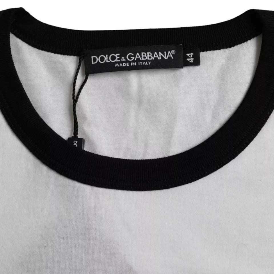 Dolce & Gabbana Black White Jazz Print Cotton Short Sleeves T-shirt IT44 / XS