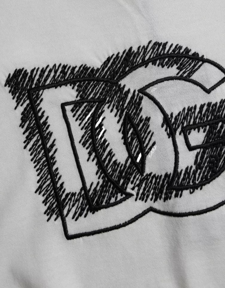 Dolce & Gabbana White Logo Round Neck Short Sleeves T-shirt IT50 / L