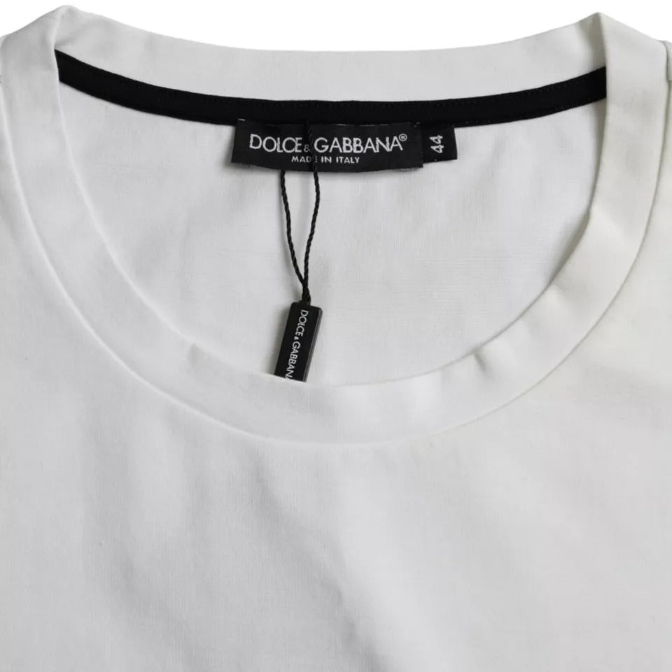 Dolce & Gabbana White Red Lips Print Cotton Men T-shirt IT48 / M