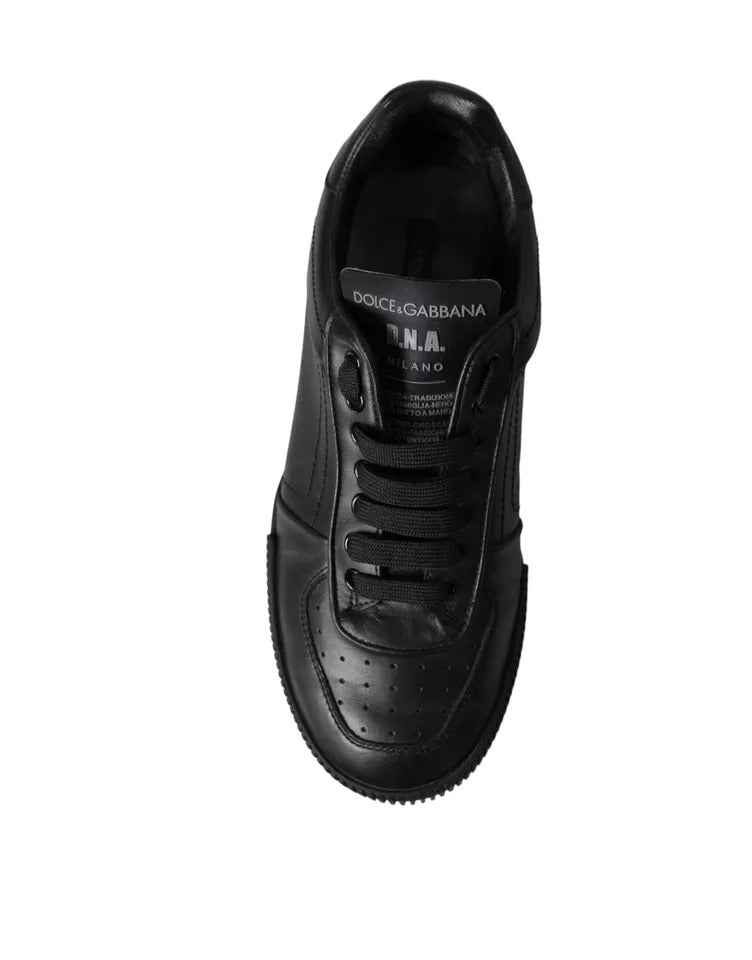 Dolce & Gabbana Black Leather Low Top Sneakers Men Shoes EU39 / US6