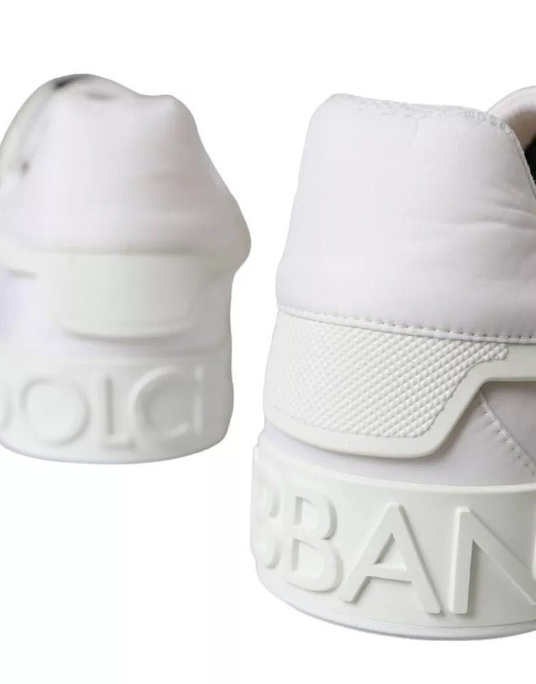 Dolce & Gabbana White Portofino Logo Low Top Trainers Sneakers Shoes EU44 / US11