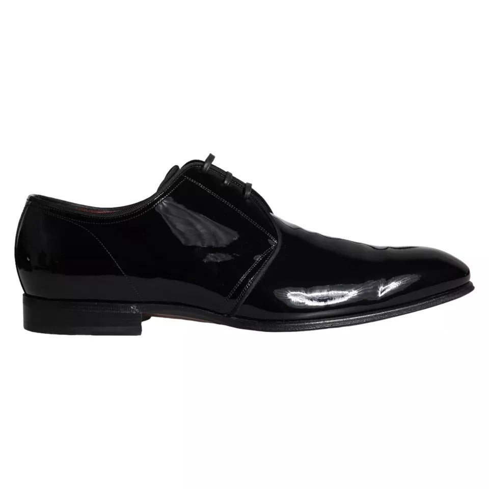 Dolce & Gabbana Black Patent Leather Derby Men Dress Shoes EU42.5 / US9.5