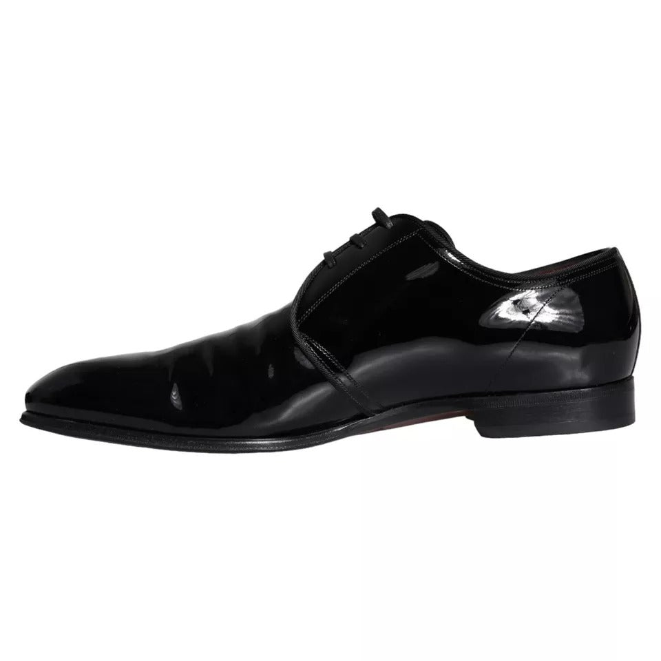 Dolce & Gabbana Black Patent Leather Derby Men Dress Shoes EU42.5 / US9.5