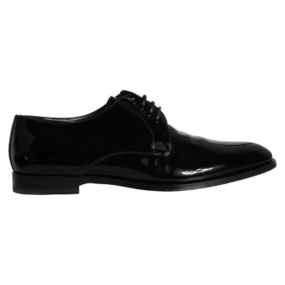 Dolce & Gabbana Black Calfskin Leather Derby Men Dress Shoes EU43 / US10