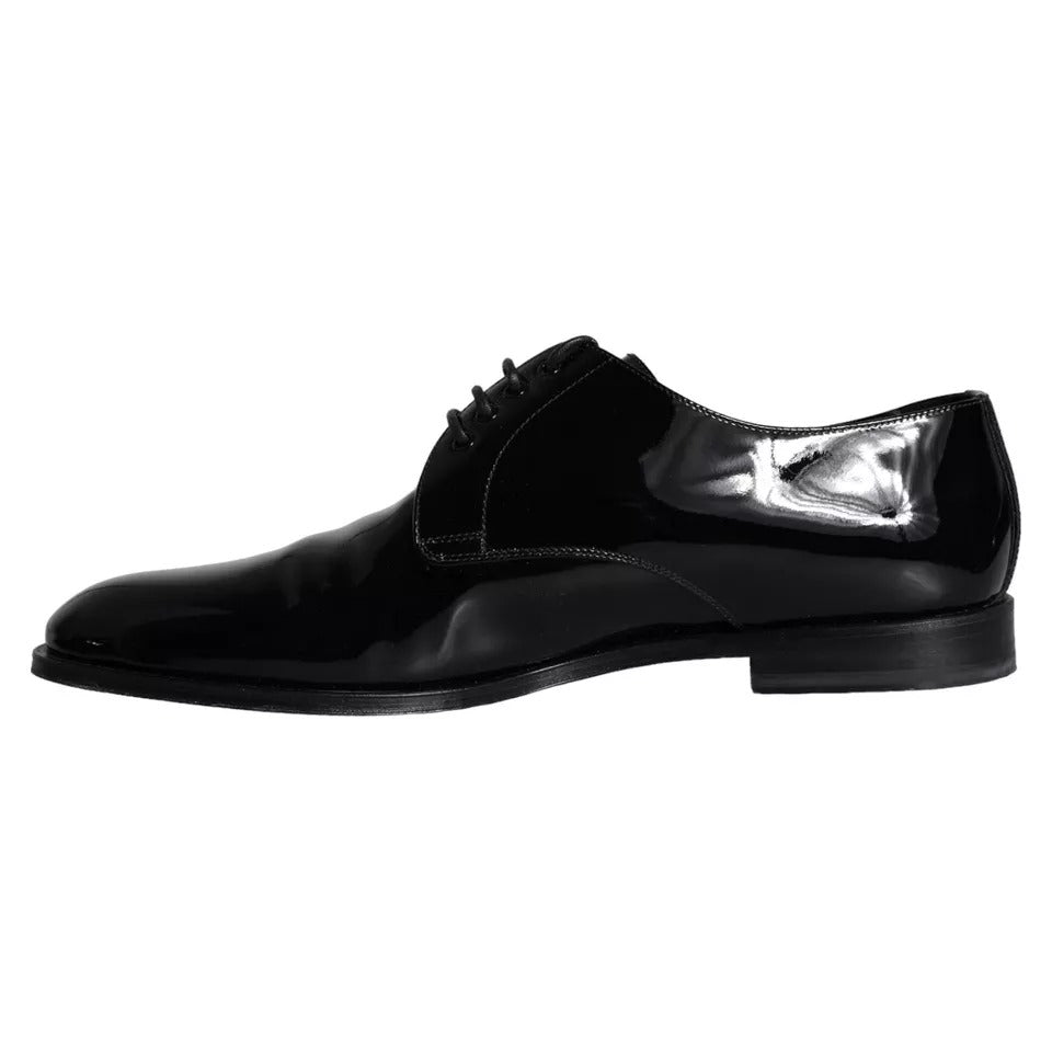 Dolce & Gabbana Black Calfskin Leather Derby Men Dress Shoes EU43 / US10