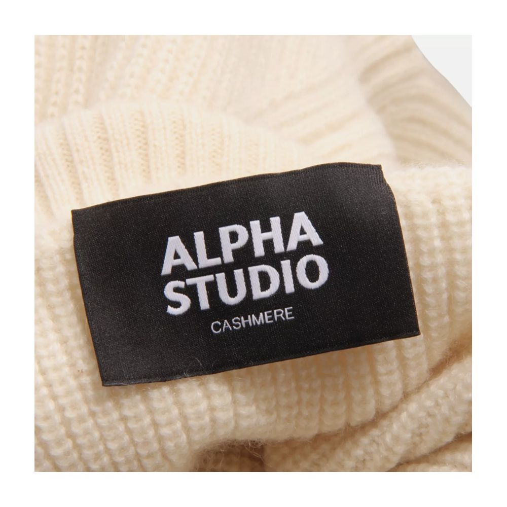 Alpha Studio White Cashmere Sweater IT54 | XXL