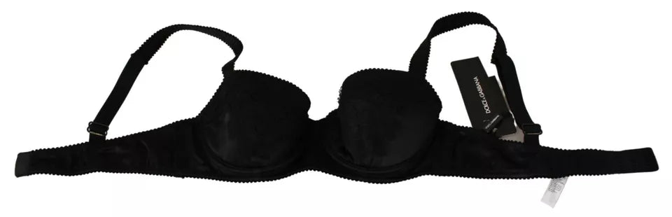 Dolce & Gabbana Black Silk Lace Balconcino Bra Underwear IT1 / XS