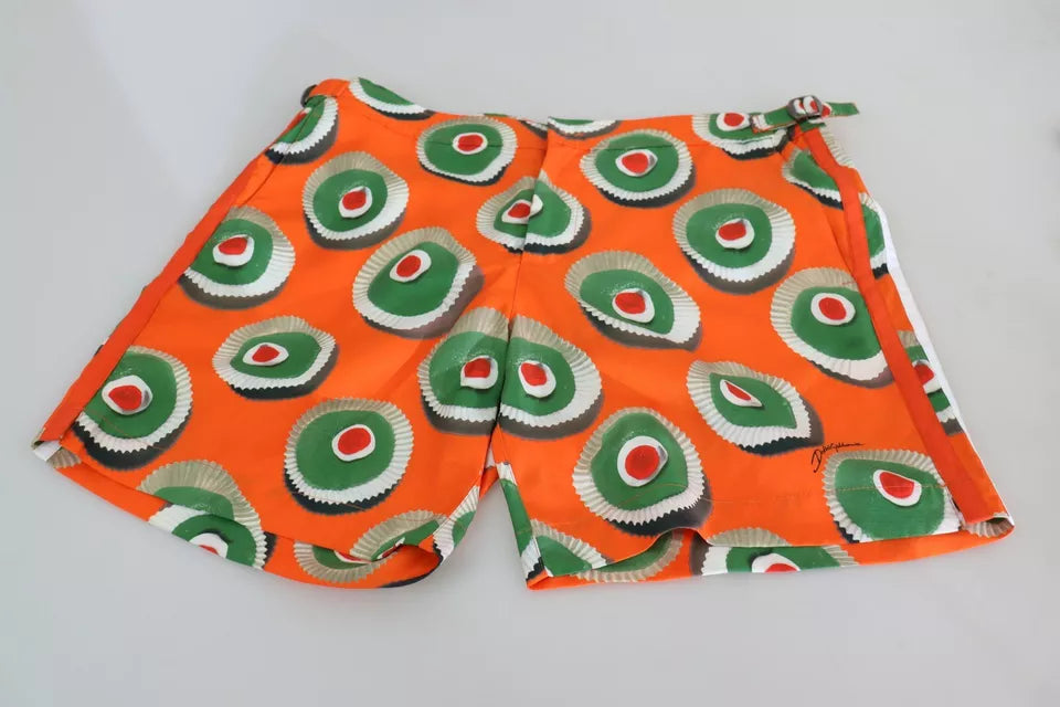 Dolce & Gabbana Orange Cupcake Beachwear Shorts Swimwear IT4 / S