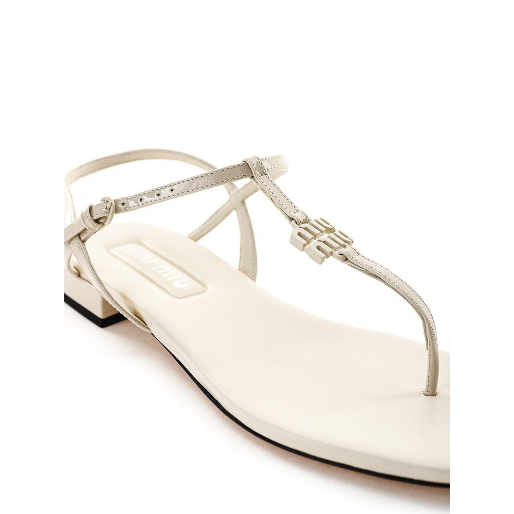 Miu Miu Beige Vernice Sandal EU37.5 | US7.5