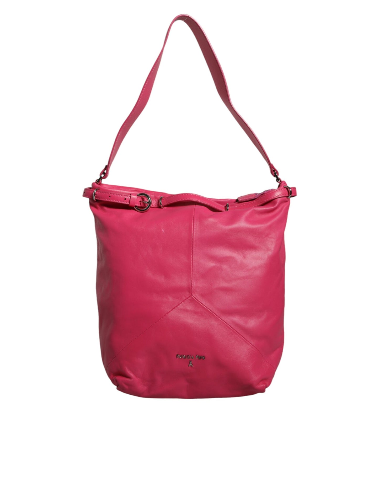 Patrizia Pepe Fuchsia Pink Leather Shoulder Purse Tote Bag