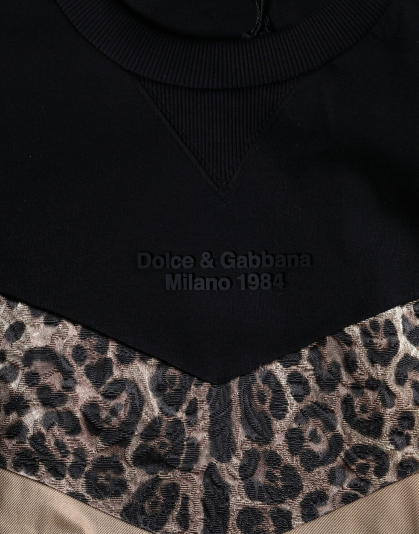 Dolce & Gabbana Black Leopard Crew Neck Sweatshirt Sweater IT54 / XL