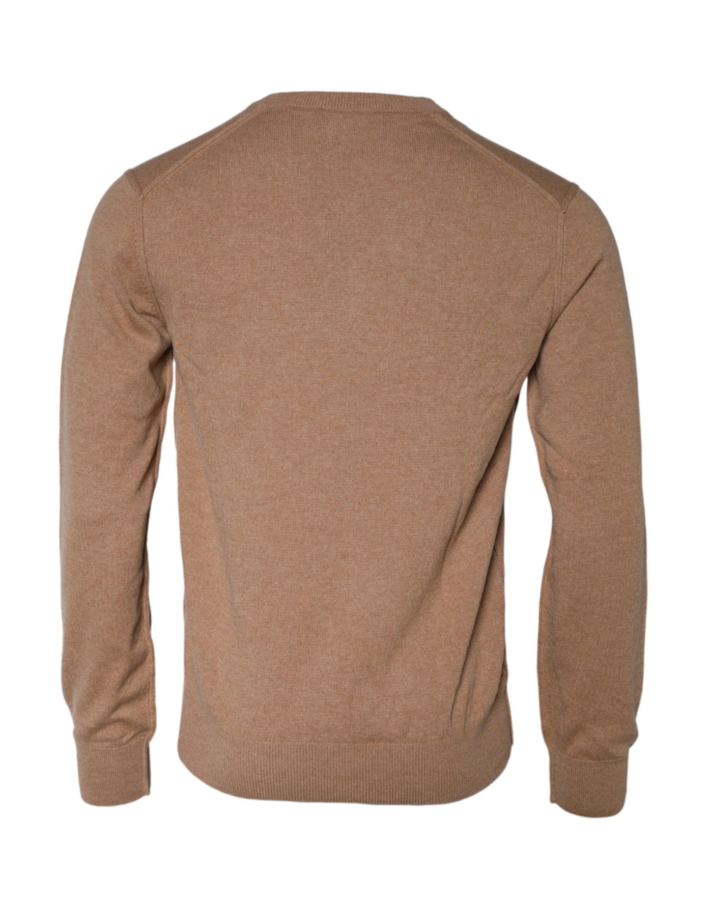 Dolce & Gabbana Brown Cashmere Knit V-neck Pullover Sweater IT52 / XL