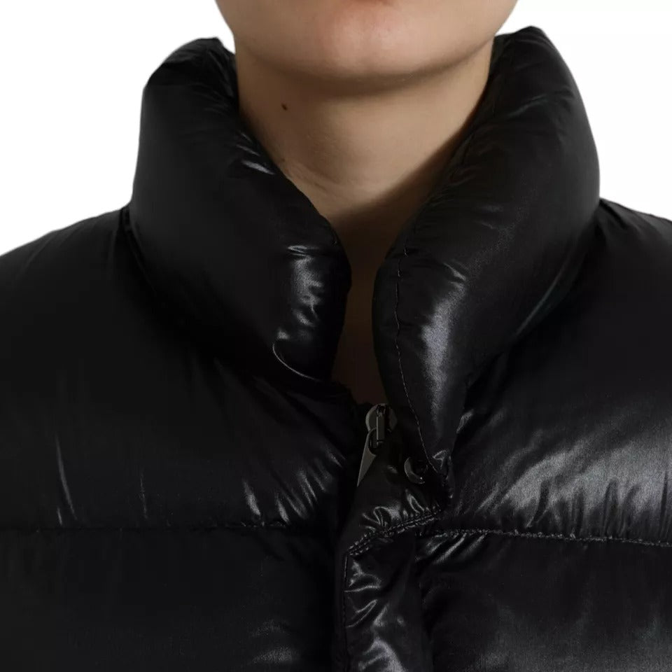 Dolce & Gabbana Black Puffer Quilted Full Zip Coat Jacket IT48 / XL