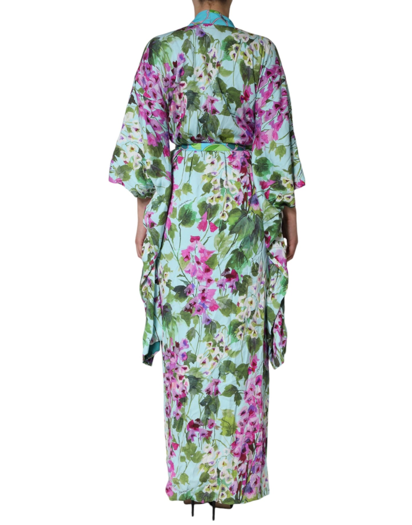 Dolce & Gabbana Multicolor Floral Silk Stretch Wrap Dress IT42 / M