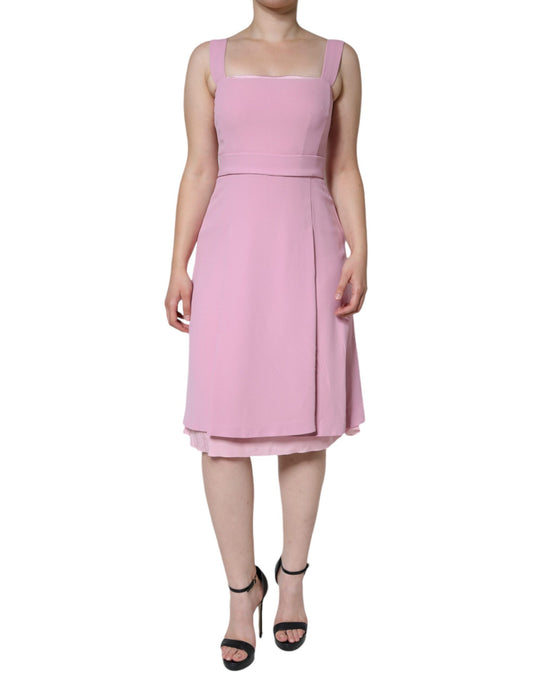 Dolce & Gabbana Pink A-line Flare Viscose Sleeveless Dress IT42 / M