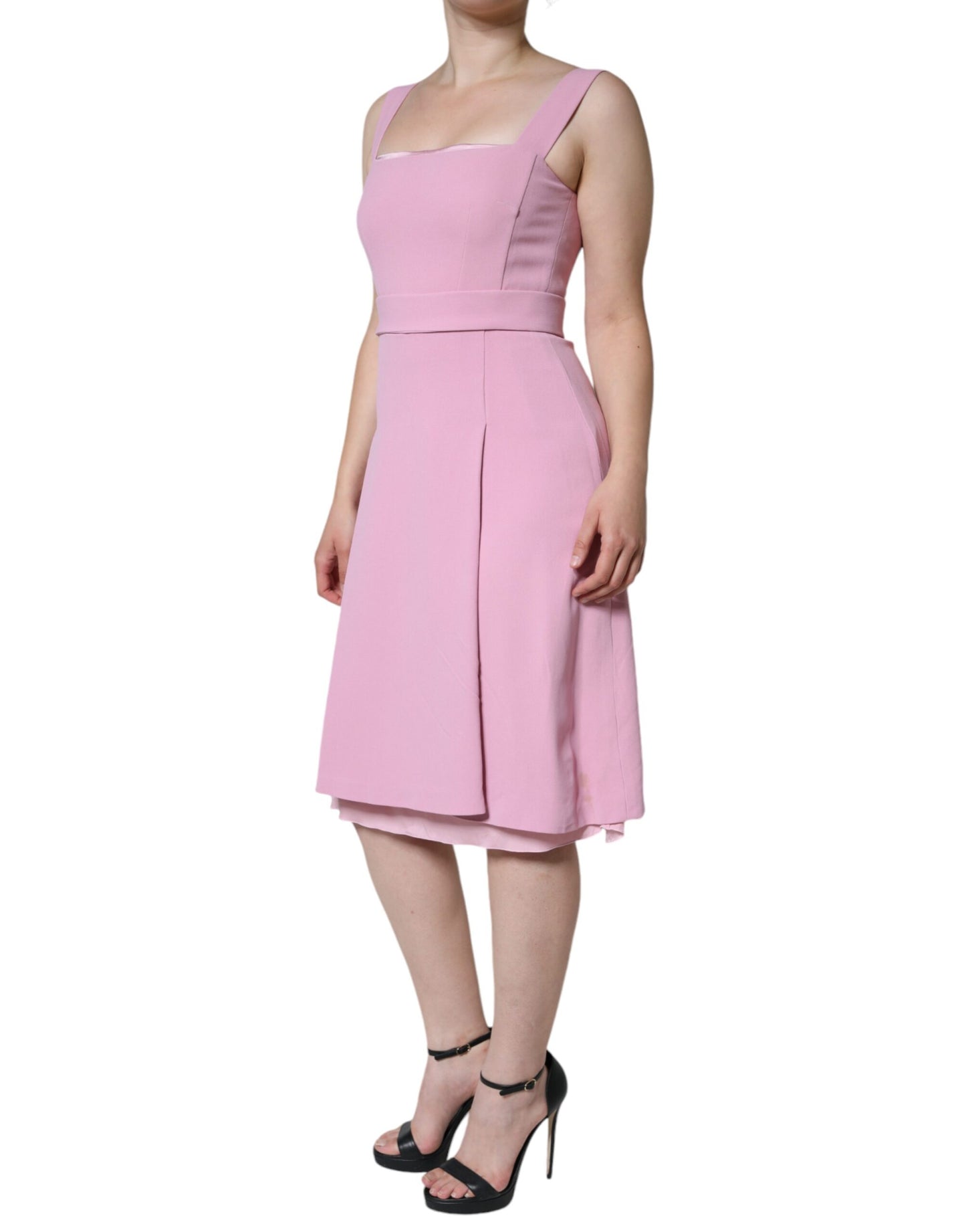 Dolce & Gabbana Pink A-line Flare Viscose Sleeveless Dress IT42 / M